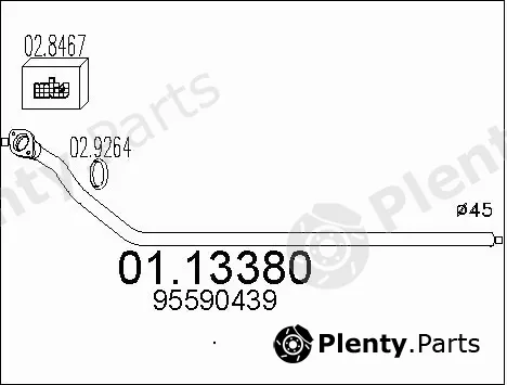 MTS 01.13380 — Exhaust Pipe