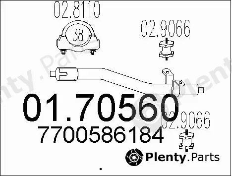 MTS 01.70560 — Exhaust Pipe