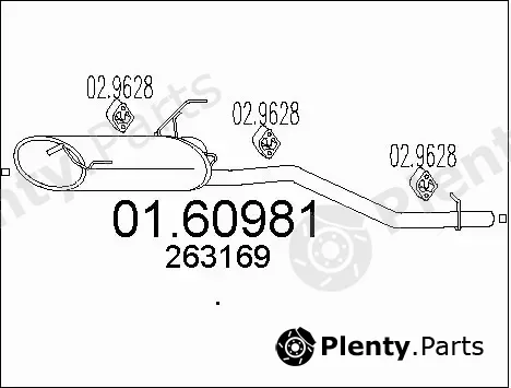 MTS 01.60981 — Rear Muffler