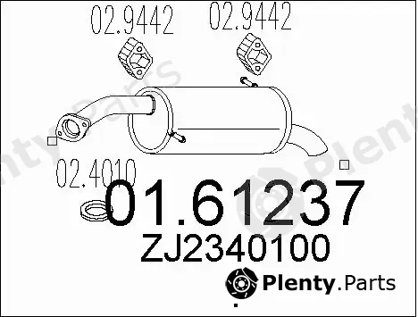 MTS 01.61237 — Rear Muffler