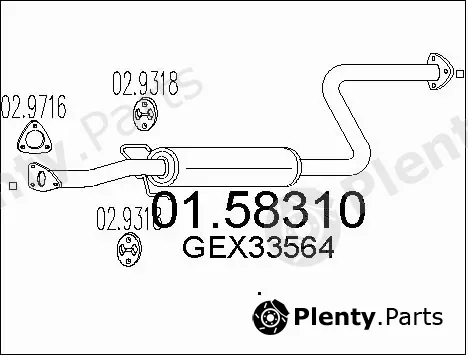 MTS 01.58310 — Centre Muffler