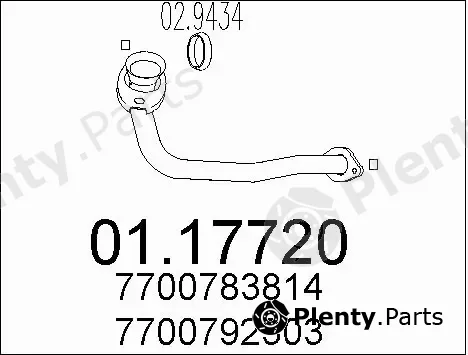 MTS 01.17720 — Exhaust Pipe