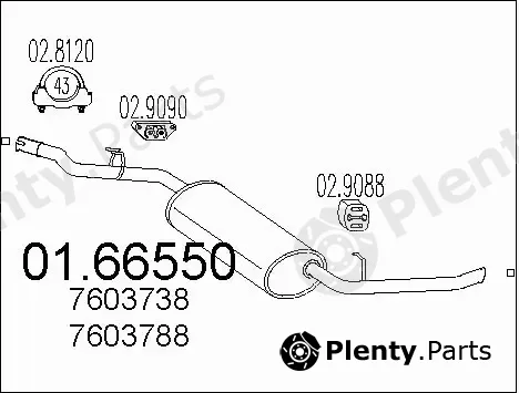 MTS 01.66550 — Rear Muffler