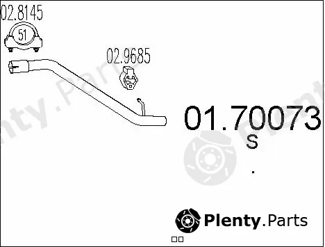 MTS 01.70073 — Exhaust Pipe