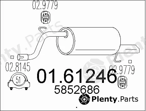 MTS 01.61246 — Rear Muffler