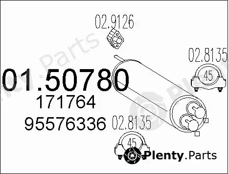 MTS 01.50780 — Centre Muffler