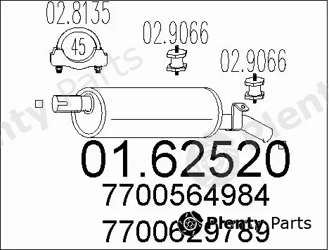 MTS 01.62520 — Rear Muffler