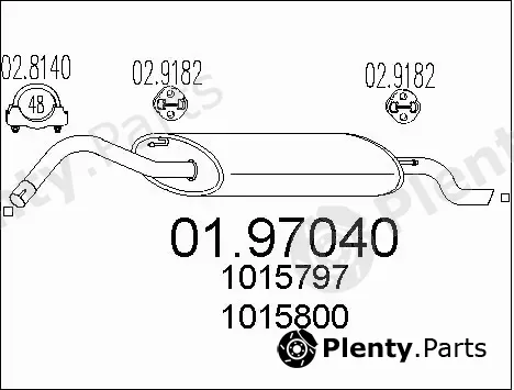 MTS 01.97040 — Rear Muffler