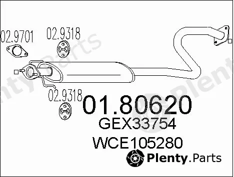 MTS 01.80620 — Centre Muffler