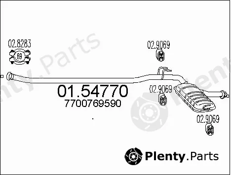 MTS 01.54770 — Centre Muffler