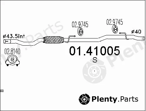 MTS 01.41005 — Exhaust Pipe