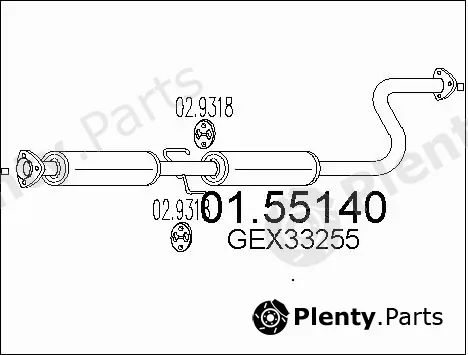 MTS 01.55140 — Centre Muffler