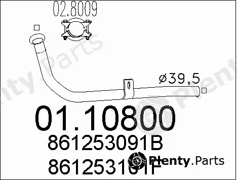 MTS 01.10800 — Exhaust Pipe