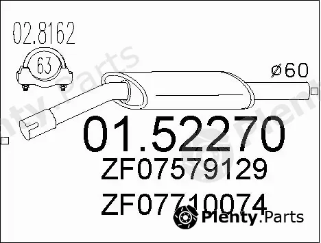 MTS 01.52270 — Centre Muffler