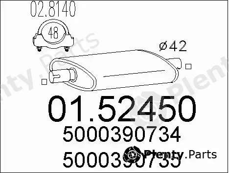 MTS 01.52450 — Centre Muffler