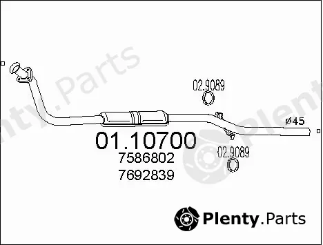 MTS 01.10700 — Exhaust Pipe