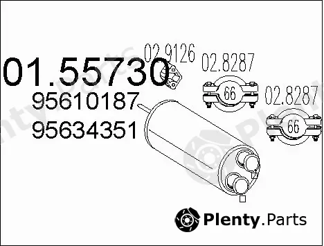 MTS 01.55730 — Centre Muffler