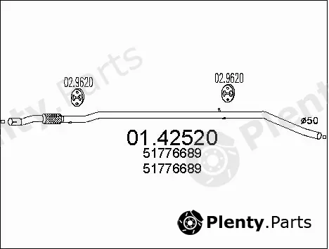 MTS 01.42520 — Exhaust Pipe