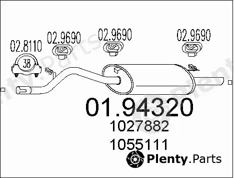 MTS 01.94320 — Rear Muffler