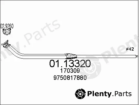 MTS 01.13320 — Exhaust Pipe