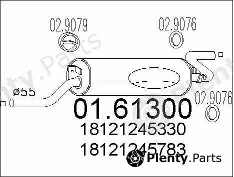 MTS 01.61300 — Rear Muffler