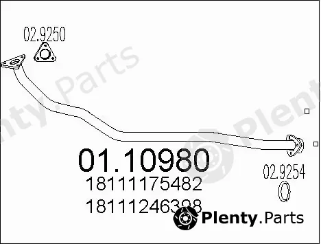 MTS 01.10980 — Exhaust Pipe