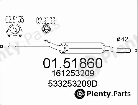 MTS 01.51860 — Centre Muffler