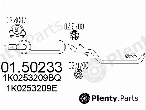 MTS 01.50233 — Centre Muffler