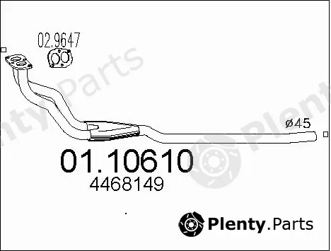 MTS 01.10610 — Exhaust Pipe