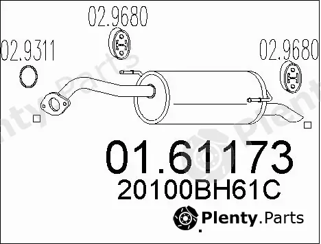MTS 01.61173 — Rear Muffler