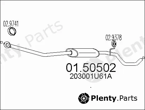 MTS 01.50502 — Centre Muffler