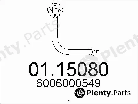 MTS 01.15080 — Exhaust Pipe