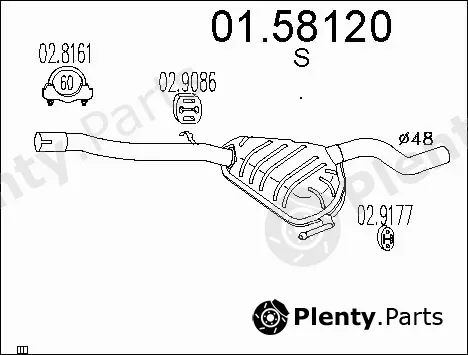 MTS 01.58120 — Centre Muffler