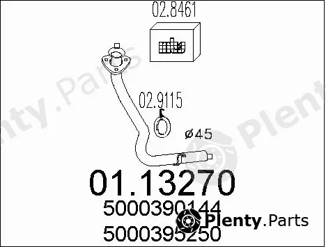 MTS 01.13270 — Exhaust Pipe