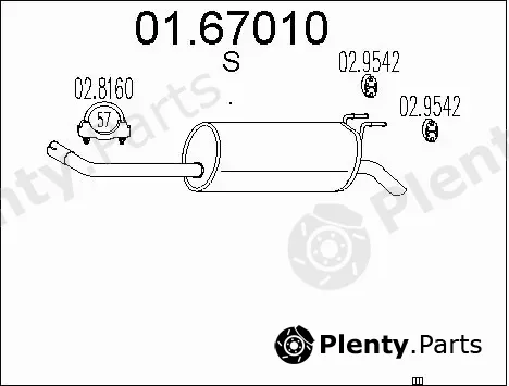 MTS 01.67010 — Rear Muffler