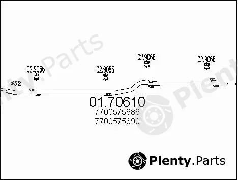 MTS 01.70610 — Exhaust Pipe