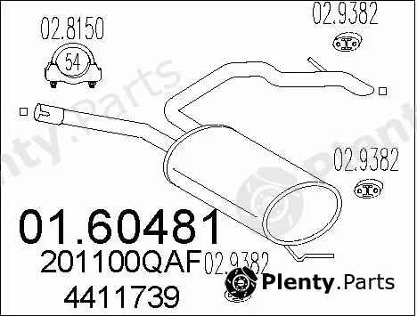 MTS 01.60481 — Rear Muffler