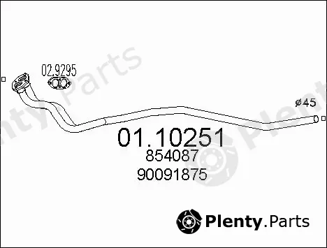 MTS 01.10251 — Exhaust Pipe