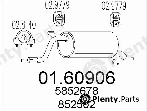 MTS 01.60906 — Rear Muffler