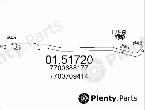 MTS 01.51720 — Centre Muffler