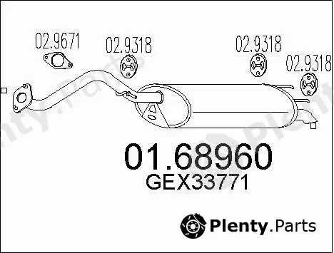 MTS 01.68960 — Rear Muffler