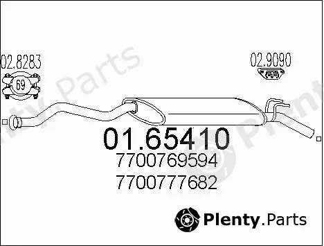 MTS 01.65410 — Rear Muffler