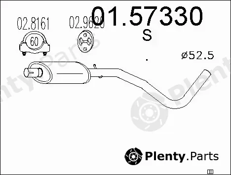 MTS 01.57330 — Centre Muffler
