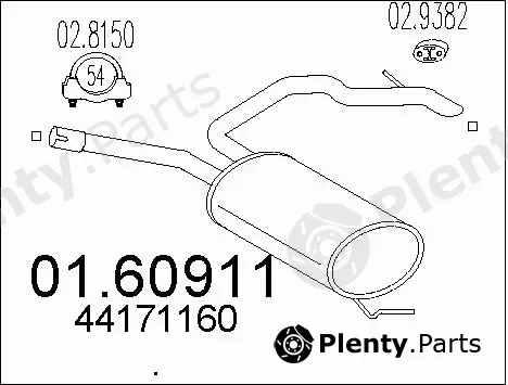 MTS 01.60911 — Rear Muffler