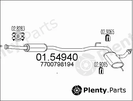 MTS 01.54940 — Centre Muffler