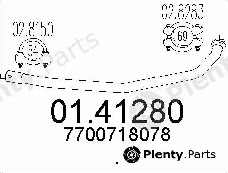 MTS 01.41280 — Exhaust Pipe