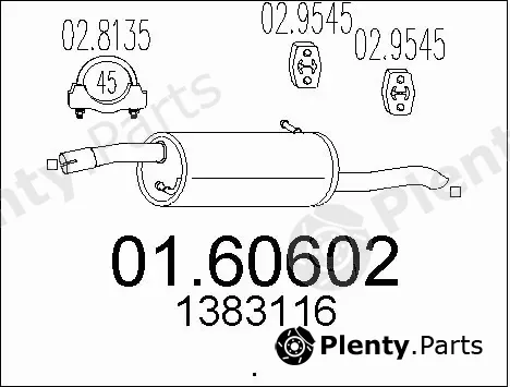 MTS 01.60602 — Rear Muffler