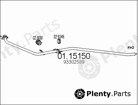 MTS 01.15150 — Exhaust Pipe