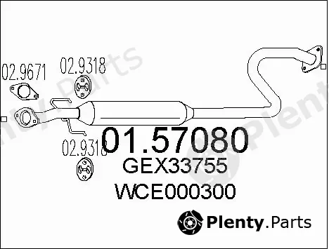 MTS 01.57080 — Centre Muffler