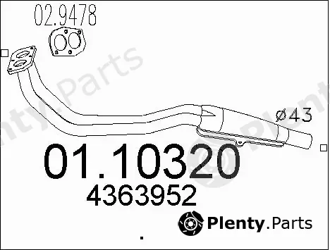 MTS 01.10320 — Exhaust Pipe